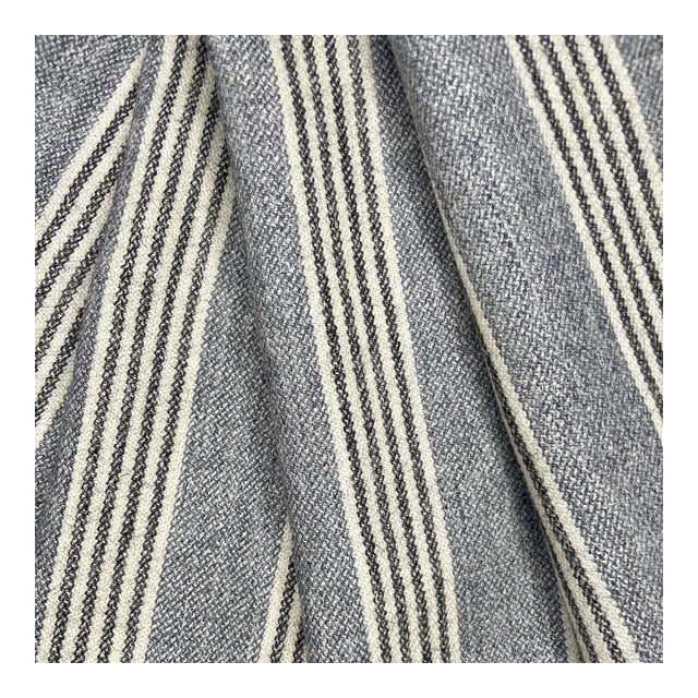 Ralph Lauren Fawkes Woolen Stripe Fabric Remnant 51" X 55" For Sale