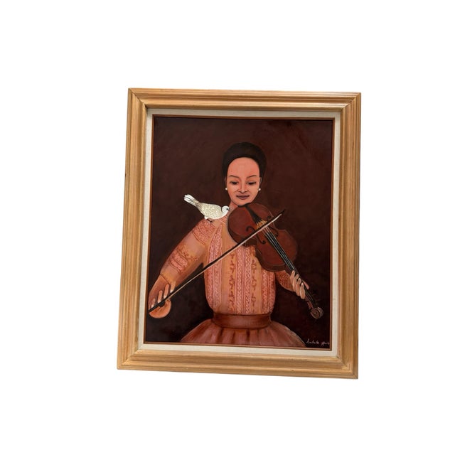 This is a beautiful original oil painting featuring a woman playing the violin. About the Artist: Isabela Galita-Huin...