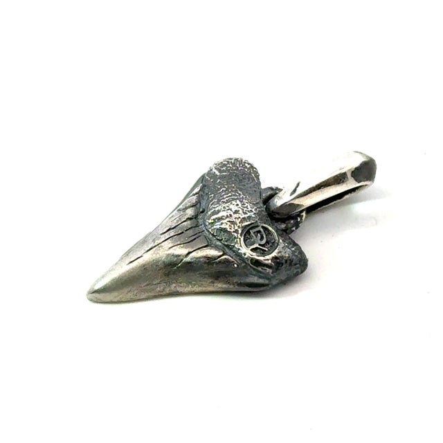 1990s 1990s David Yurman Sharktooth Amulet Sterling Silver Estate For Sale - Image 5 of 5