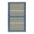 Rug & Kilim’s Indian Dhurrie Rug in Blue, Gold and Ivory Geometric Stripes For Sale