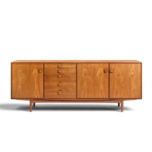 Kofod Larsen for G Plan Mid Century Danish Teak Sideboard Credenza This credenza measures: 79 wide x 19 deep x 30 inches...