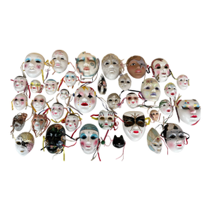 Vintage Mardi Gras Style Face Mask Wall Art Collection of 37
