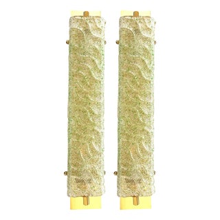 24K Gold Wall Sconces with Green Graniglia Murano Glass by Simoeng for Simoeng, Set of 2 For Sale