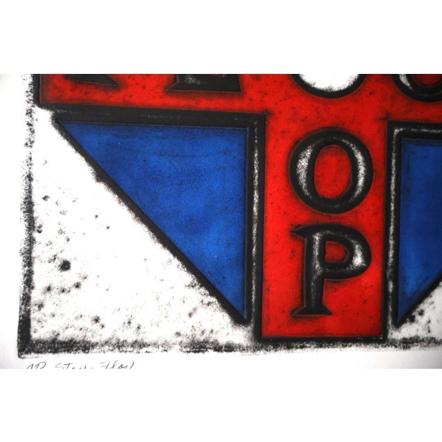 1960s Dennis Ray Beall "Stop-Flop" 1965 Pop Art Collagraph Ap Signed Print For Sale - Image 5 of 13