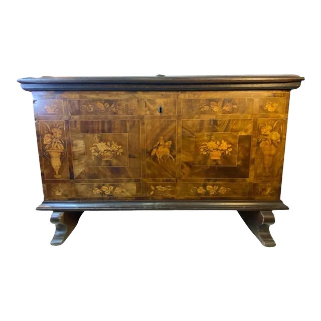 19th Century Italian Inlaid Scenic Chest For Sale