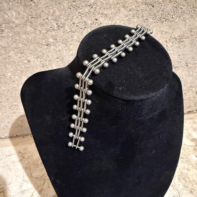 Antonio Pineda Modernist Elegant Chain Bracelet Sterling .925 Collectible For Sale - Image 4 of 7