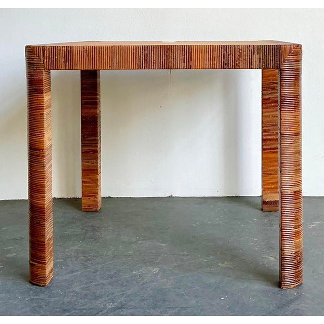Vintage Bielecky Brothers Wrapped Rattan Game Table For Sale - Image 9 of 12