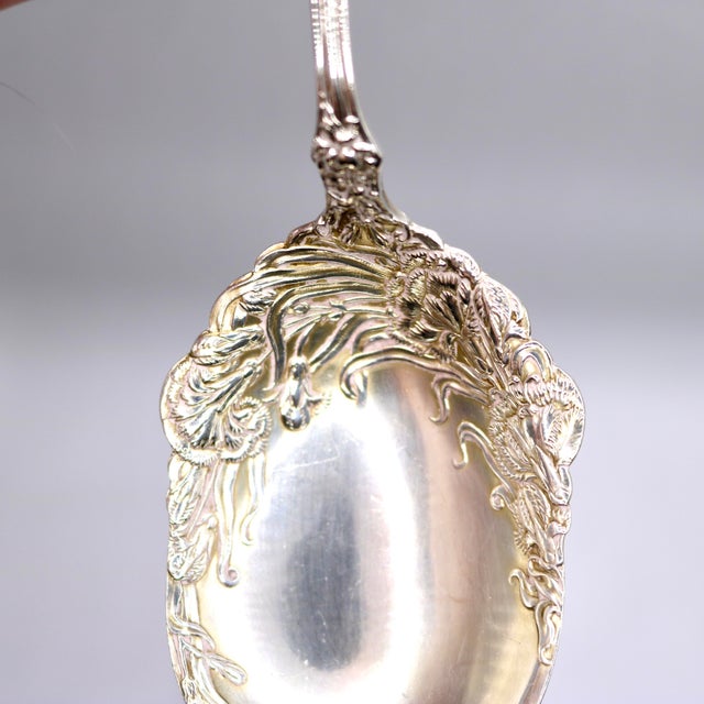 Antique Watson Co. Art Nouveau Sterling Silver "Carnation" Serving Spoon, C. 1905 For Sale - Image 12 of 13