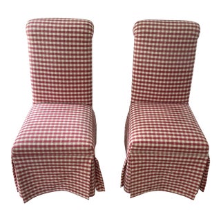 Red & White Pierre Deux Chairs - Set of 2 For Sale