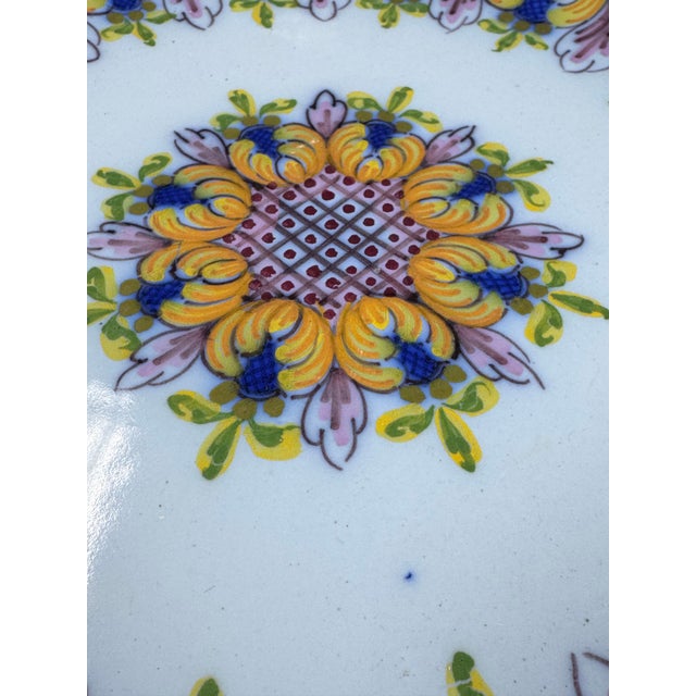 Portuguese Hand Painted Ceramic Wall Plate For Sale - Image 11 of 12