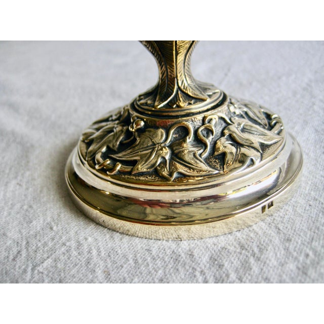 Silver Late 19th Century Silver Plate Footed Stork Picture Frame or Menu Older For Sale - Image 8 of 11