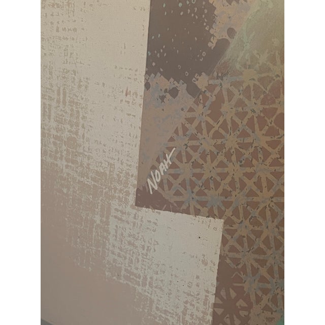 Vintage Postmodern 1980s Abstract Large Canvas Oil Painting Wall Art Signed Noah For Sale - Image 10 of 12