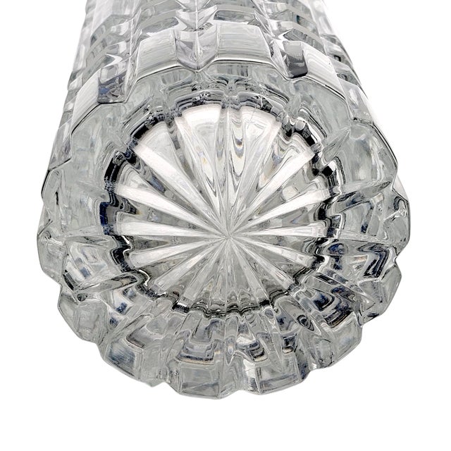 Soviet Brutalist 24% Lead Crystal Vase Cubist Hand-Cut Geometric Design Ussr Modernist Glass For Sale - Image 10 of 10