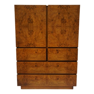 Milo Baughman for Lane Olivewood Burl Wardrobe For Sale