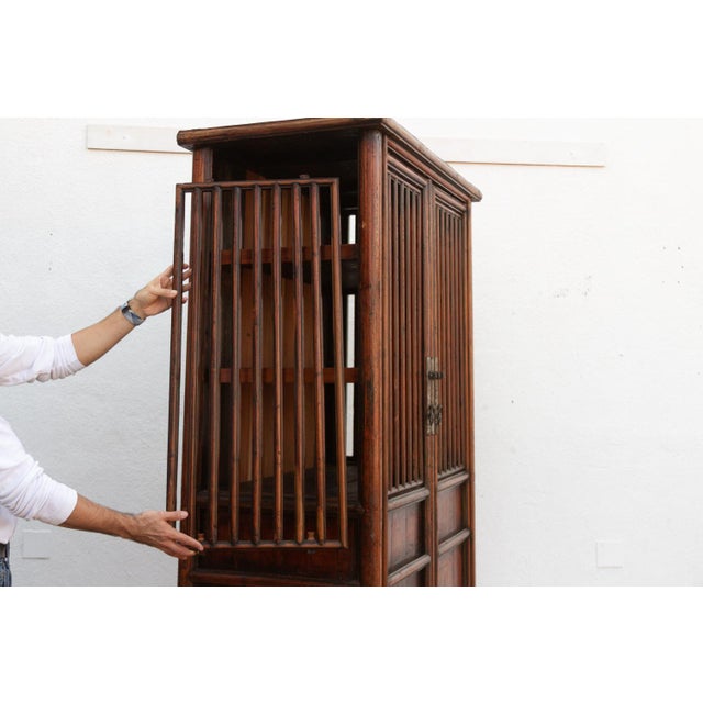 Tall Antique Chinese Lattice Noodle Cabinet For Sale - Image 11 of 13