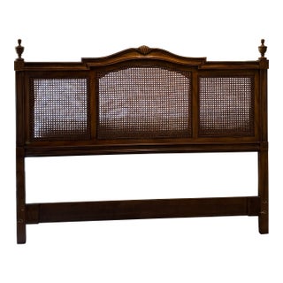 Vintage Century Furniture Claridge Collection Woven Cane Queen Headboard by Raymond Sobota For Sale