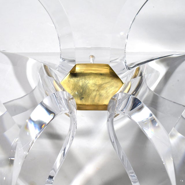 1970s Lion in Frost Lucite "Tri-Odyessy" Coffee Table For Sale - Image 5 of 9