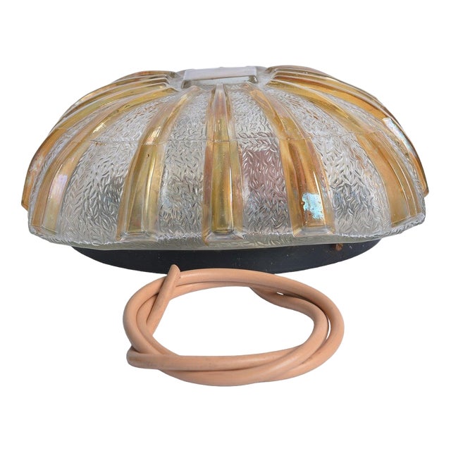 Mid Century Design Sunburst Glass Flush Mount Ceiling Light For Sale