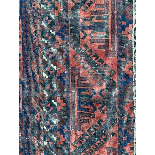 Maroon Antique Distressed Baluch Afghan Rug, 1890s For Sale - Image 8 of 18
