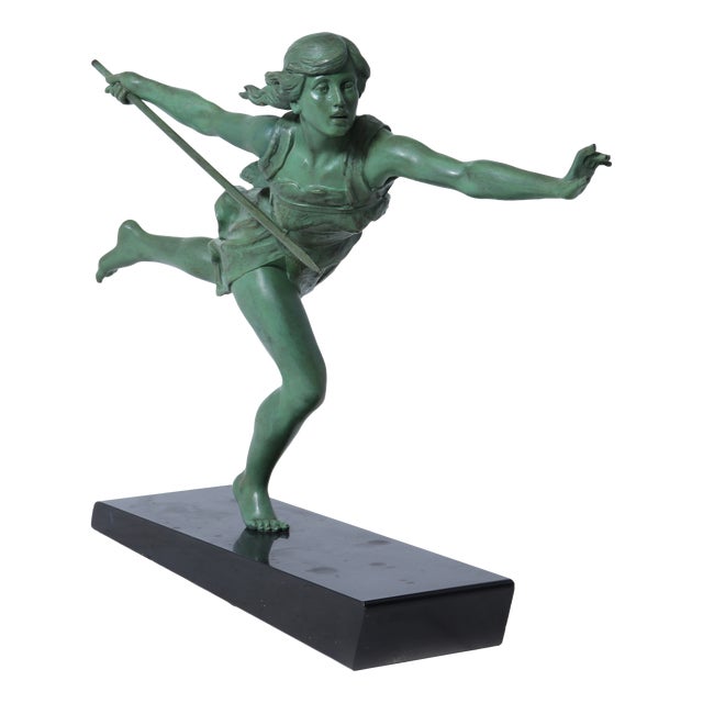Emile Carlier, The Huntress, 1925, Metal For Sale