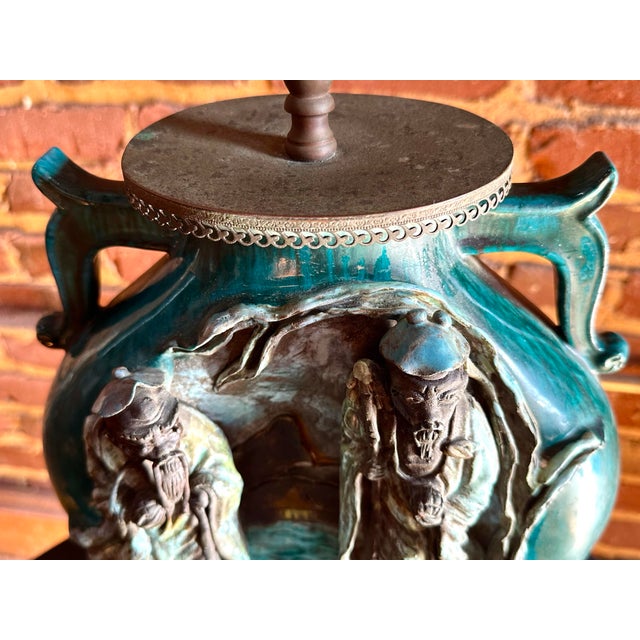 1960s Asian Styled Ceramic Lamp by Fantoni For Sale - Image 5 of 9