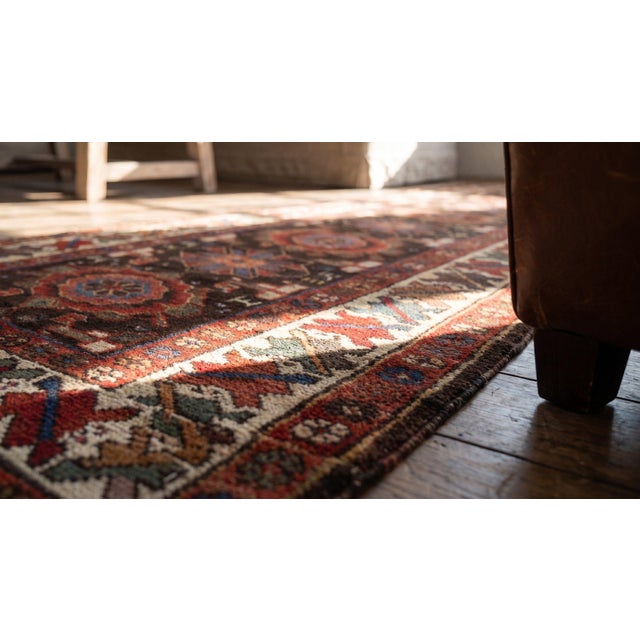 1870s Brown Mina Khani Tribal Antique Nw Persian Carpet 2'6" X 19'8" Handmade Wool Runner Rug For Sale - Image 15 of 15