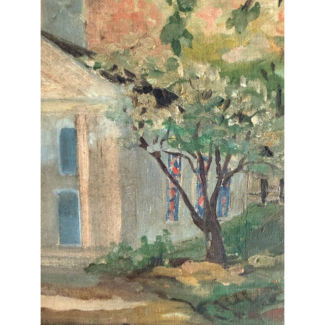 Mid 20th Century Mid 20th Century New England American Church Landscape For Sale - Image 5 of 6