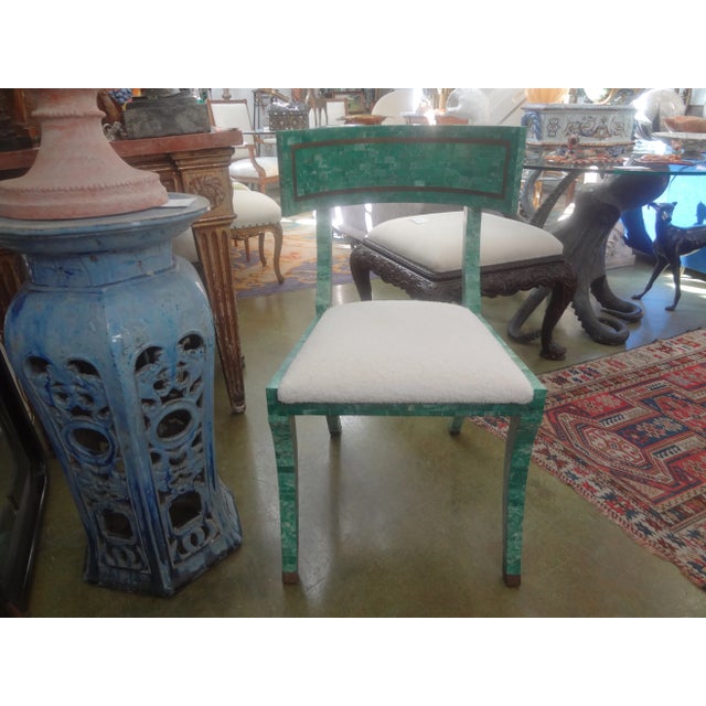 Postmodern Late 20th Century Vintage Maitland - Smith Tessellated Stone Klismos Chair For Sale - Image 3 of 12