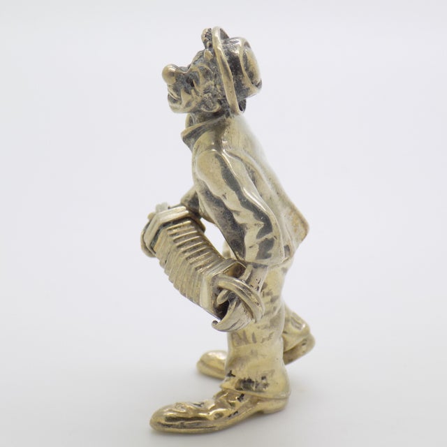 Vintage Italian Handmade Silver Clown with Accordion Figurine from Angini, Tuscany, 1970s For Sale - Image 6 of 14
