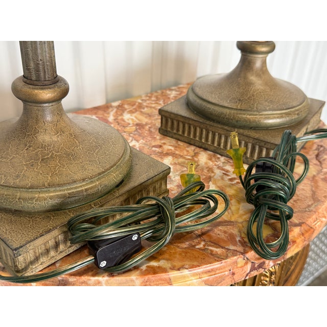 Brass Late 20th Century Statuesque Palm Tree Lamps - A Pair For Sale - Image 8 of 8