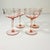 These are stunningly lovely. The set of 4 crystal Champagne Coupes are a beautiful pink so popular during the Art Deco era...