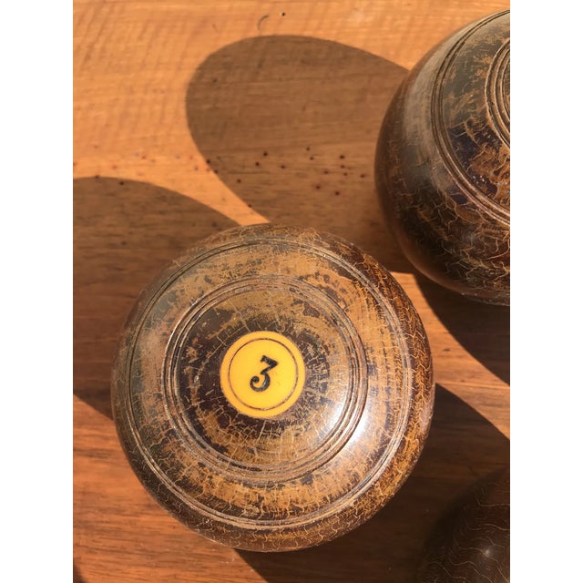 1900s English Antique Set of Four Antique Wooden Lawn Bowling Balls