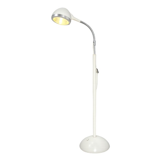 Loft Style Glass and Metal Medical Floor Lamp, 1970s For Sale