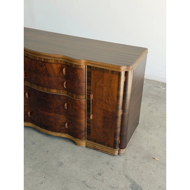 Wood Vintage Art Deco Wavy Sideboard For Sale - Image 7 of 18