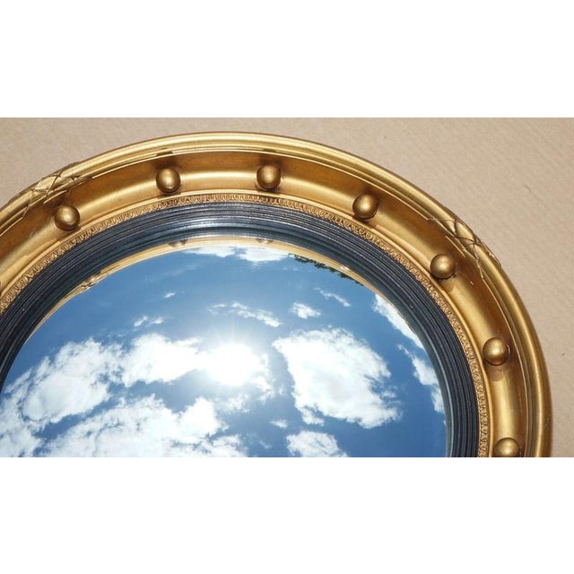 Antique Convex Gilt Wood Butlers Wall Mirror, 1920s For Sale - Image 3 of 8