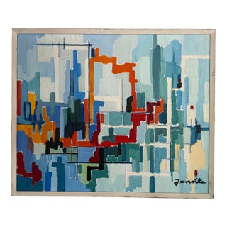 Vintage Abstract Expressionist Impasto Painting For Sale