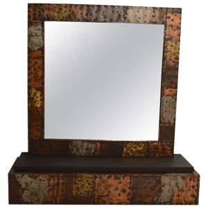 Paul Evans Brutalist Mirror and Shelf