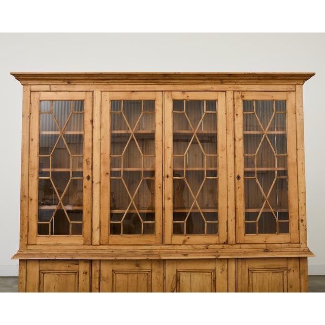 Late 19th Century English George III Style Pine Astral Glazed Bibliotheque Bookcase For Sale - Image 5 of 17