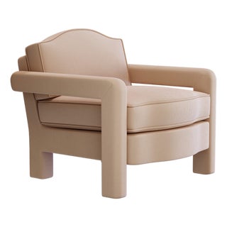 Rose Linen Elio Lounge Chair by Ceraudo For Sale