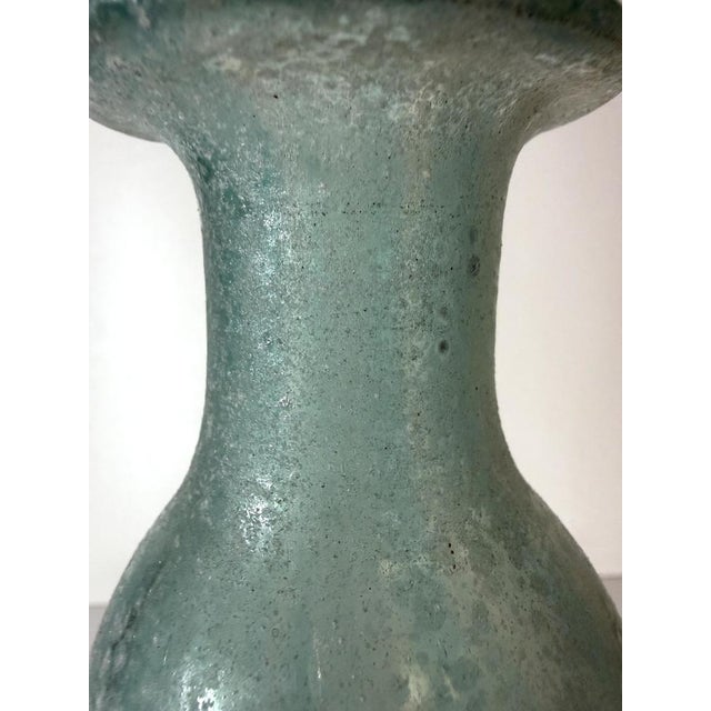 Teal Scavo Glass Bottle Vase attributed to Gino Cenedese, Italy, 1970s For Sale - Image 9 of 15