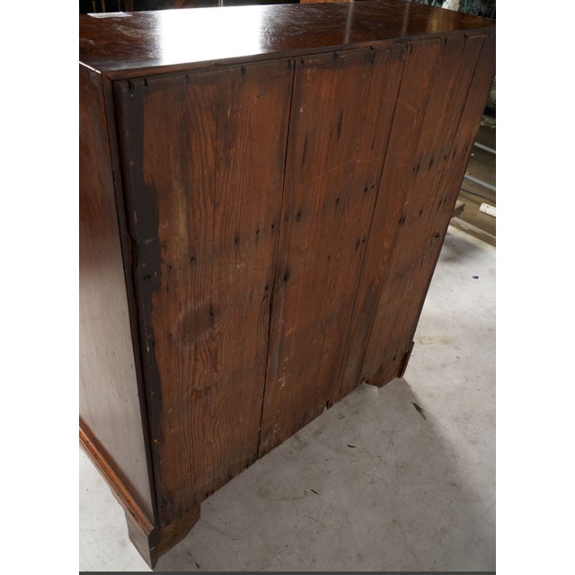 Wood Antique Georgian Slant Front Secretary Desk / Early English Oak Fall Front Writing Bureau For Sale - Image 7 of 9