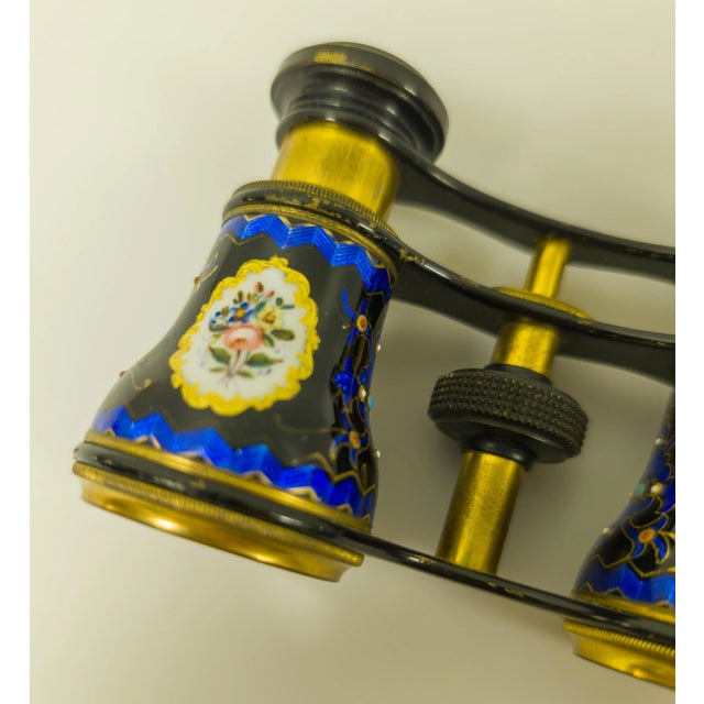 19th Century French Parcel Gilt Bronze and Enamel Opera Glasses For Sale - Image 9 of 10