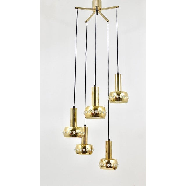 Black Austrian Cascade Pendant Light in Brass and Crystals from Bakalowits & Söhne, 1970s For Sale - Image 8 of 18