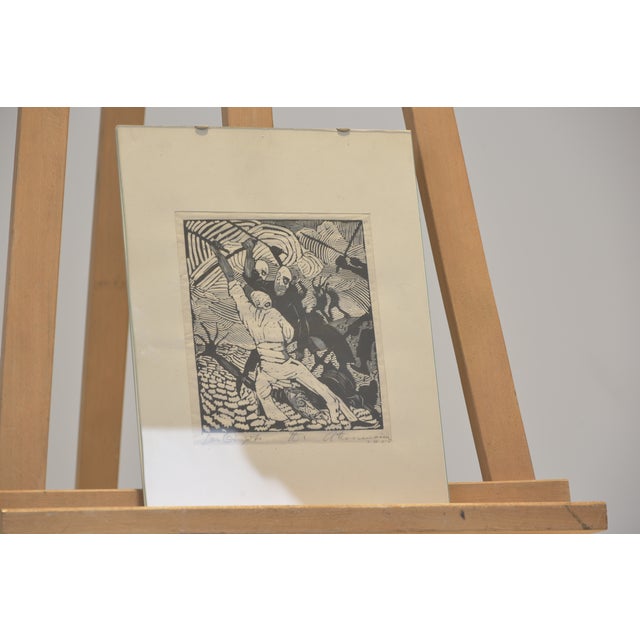 "Don Quixote" by Arminius Hasemann, Berlin 1922, woodcut on Japanese paper. from a series of illustrations of the classic...