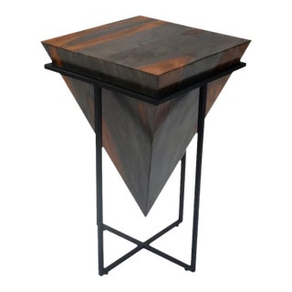 Loomlan Elsinra Dark Brown Wooden Square Accent Table For Sale
