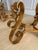 Wonderful Pair of Sculptural Wrought Iron Side Table or Ottoman Bases With Gilt Finish Circa 1960s For Sale - Image 4 of 10