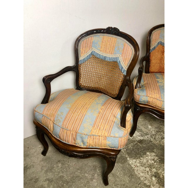 Set of Louis XV Walnut Cabriolet Armchairs For Sale - Image 6 of 10