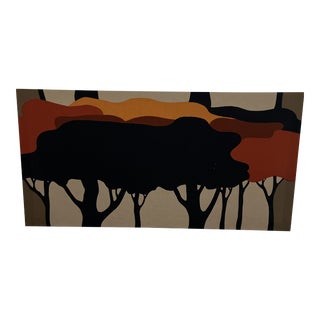 1970s Marjatta Seppala by Tampella Finland Apia Cotton Fabric Tree Wall Art For Sale