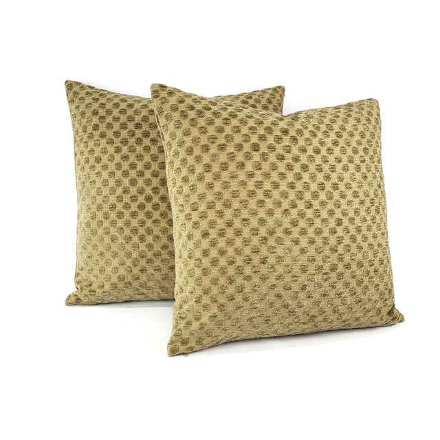 Beautiful brown pillow with chenille dots woven together. The chenille is soft to the touch and durable for years to come....
