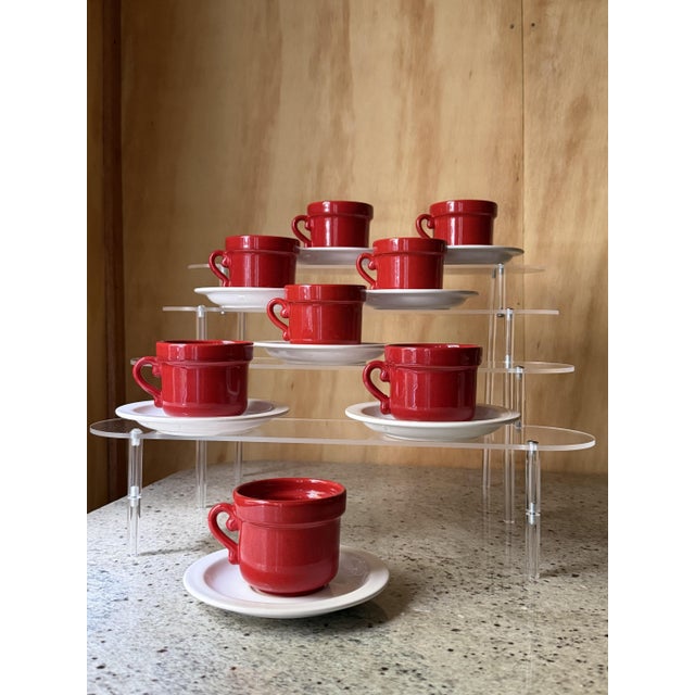 Mid-Century Dutch Ceramic Espresso Cups and Saucers from Huizen Holland, 1970s, Set of 16 For Sale - Image 13 of 13